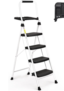 lot 7809 image: HBtower 4 Step Ladder White Model ZL1204 - Retail $35