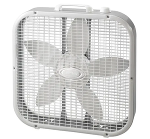 lot 7810 image: Lasko Air Circulating Box Fan with Steel Body - Retail $25