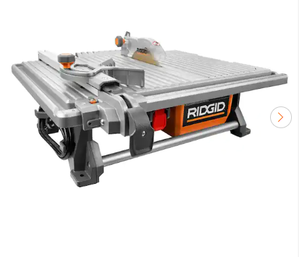lot 7814 image: RIDGID 7 Inch Table Top Wet Tile Saw R4021 - Retail $150