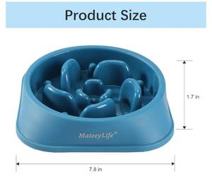 lot 45988 image: Slow Feeder Dog Bowls, Anti-Choking Puzzle Dog Food Bowls, Anti-Slip Interactive Feeding Slow Down Eating, Bloat Stop Maze Dishes for Medium Large Breeds DarkBlue - Retail $10