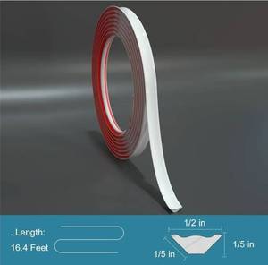 lot 45989 image: Flexible Trim Caulk Strip Wall Molding Trim, 12 in x16 Ft Peel and Stick Trim for Wall Corner Deco, Ceiling, Backsplash Tile Edge, Countertops, Baseboard, Floor(White) - Retail $18