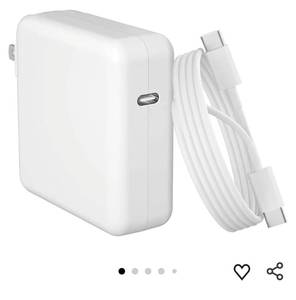 lot 45992 image: Mac Book Pro Charger - 96W USB C Charger Fast Charger for USB C Port MacBook pro & MacBook Air, ipad Pro, Samsung Galaxy and All Type C Device, 6.6 ft USBC Cable Included - Retail $22