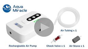 lot 46005 image: AquaMiracle Lithium Battery Powered Portable Aquarium Air Pump for Fish Tank, USB Rechargeable Aquarium Bubbler Aerator for Outdoor Fishing, Power Outages and Emergency - Retail $20