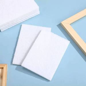 lot 46036 image: 40 Pcs White Scrub Pads Light Duty Scouring Non Woven Pad Non Scratch Abrasive Hand Multipurpose Scouring Sponge Multi Surface Scrubber Pads for Cleaning Polishing Home(4 x 6 Inch,White) - Retail $21