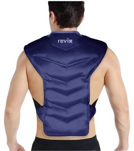 lot 46043 image: Large Ice Pack for Back and Shoulder Discomfort Relief, Reusable Gel Cold Pack for Full Back, Soft Plush Lining, Flexible and Long-Lasting, Navy - Retail $35
