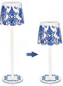 lot 46050 image: 1 Pack Chinoiserie Mahjong Lamp Scalloped Edge Chinoiserie LED Cordless Table Lamp 3 Color Modern Rechargeable Lamps for Mah Jong Table Living Room Nightstand Desk - Retail $28