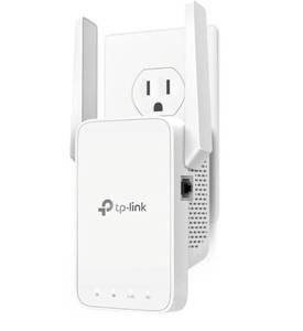 lot 46051 image: TP-Link AC1200 WiFi Extender, 2023 Engadget Best Budget Pick, 1.2Gbps Signal Booster for Home, Dual Band 5GHz2.4GHz, Covers Up to 1500 Sq.ft and 30 Devices,Support Onemesh, One Ethernet Port (RE315) - Retail $27