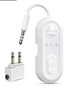 lot 46054 image: Bluetooth 5.4 Transmitter Receiver, Airplane Bluetooth Adapter with Qualcomm aptX Adaptive, Supports 2 AirPodsHeadphones, Wireless Audio Transmitter for TV, Travel, Car & Gym, Cable Storage - Retail $20