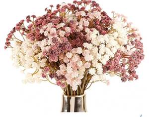 lot 46058 image: Baby Breath Flowers Artificial Bulk, 10Pcs Fake Gypsophila Plants Bouquets Flowers Real Touch Faux Babies Breath Arrangement for Home Wedding Party Vase Decoration Fall Pink - Retail $16