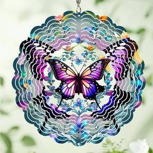 lot 46066 image: Butterfly Wind Spinners Outdoor - 12 inch from Daughter, Birthday Gifts for Women, Butterflies Outdoor Hanging Wind Sculptures, Garden Decor for Outside, Patio, Yard, Lawn, Balcony - Retail $25