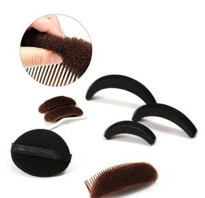 lot 46069 image: 9 Pieces Hair Bump Sponge Volume Hair Bases Set Bump It Accessory for Volume Insert Styling Tools up Combs Clips Sponge Bun Updo Accessories for Women DIY Hairstyles(Black, Brown) - Retail $12