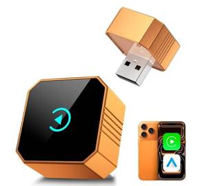 lot 46073 image: 2026 Upgraded Wireless CarPlay Adapter for iPhone Android, Car Play Mini Wired to Wireless Adapter for CarPlay Android Auto 2 in 1 Plug and Play Stable Connection & No Latency for iPhone - Retail $44