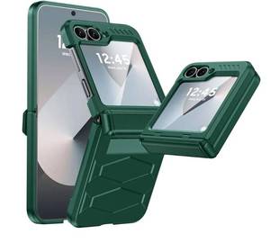 lot 46074 image: Samsung Galaxy Z Flip 6 Case with Hinge Protection, Built-in Screen Protector Shockproof All-Inclusive Phone Cover for Z Flip 6Z Flip 7 FE-Alpine Green - Retail $23