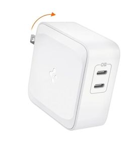 lot 46083 image: 70W Dual USB C Wall Charger, GaN II 60W Single Port, PD Fast Charging for MacBook Pro Air iPad USB-C Laptop Dell XPS iPhone 17 16 15 14 13 Plus Pro Max - Retail $60