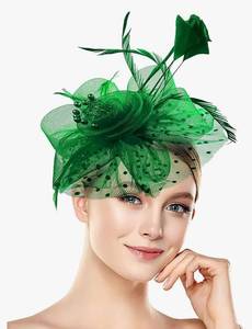 lot 46091 image: Halloween Fascinators Hat for Women Tea Party Feather Headband Mardi Gras Cocktail Hat Weddings - Retail $8