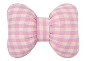 lot 57475 image: 2PCS Cute Bow Shaped Pillow Checkered Knot Throw Pillows Aesthetic Chair Plush Cushion Stuffed Bow Lumbar Pillow for Bed Couch Living Room Dorm Decor, 16x12in. - Retail $22