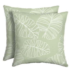 lot 57480 image: Arden Selections 16  x 16  Coastal  Modern Green Polyester Throw Pillow  (2 Count) - Retail $31