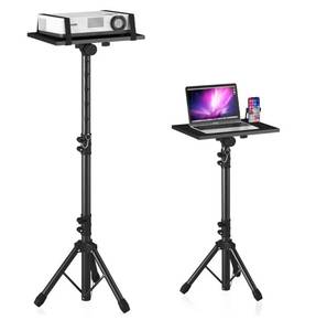 lot 57485 image: Projector Stand Tripod Adjustable, Laptop Height from 23.5 to 46.5 inches with Gooseneck Phone Holder, Floor for Office, Home, Stage, Studio, DJ Racks Holder Mount, - Retail $38