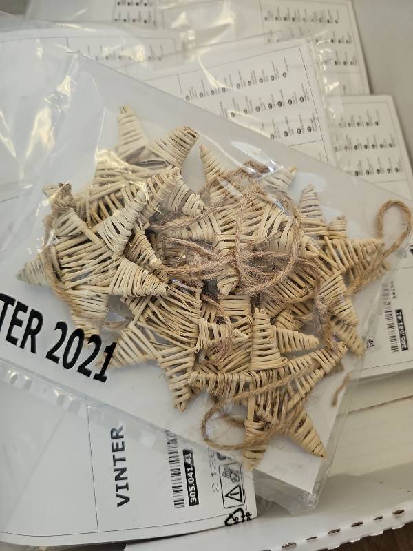 lot 18938 image: IKEA Vinter Woven Christmas Decorations 10Pk - 8 Pks