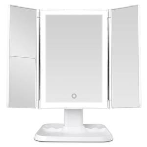 lot 20578 image: AirExpectal Makeup Mirror Vanity Mirror with Lights - 72 LED Trifold Mirror 3 Color Lighting Modes , Touch Control Design, 1x2x3x Magnification, Portable High Definition Cosmetic Lighted Up Mirror