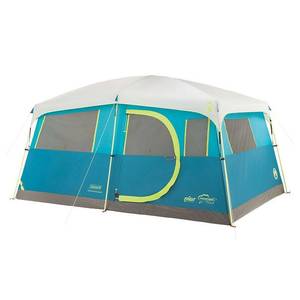 lot 20636 image: Coleman� 8-Person Tenaya Lake Fast Pitch Cabin Camping Tent with Closet  Light Blue