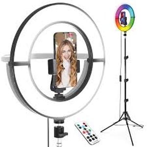 lot 20537 image: Bower 12 Foldable Ring Light with Adjustable Stand and Remote Control
