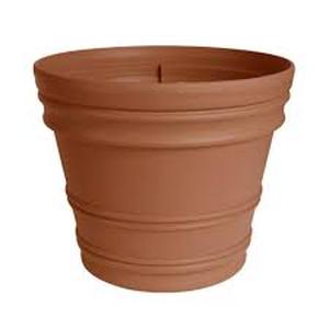 lot 20617 image: Bloem Rolled Rim Terra Cotta Resin Indoor Outdoor Planter