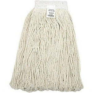 lot 32 image: Global Industrial 24 oz. Cotton Cut-End Mop Head 4Ply Wide Band - lot of 4