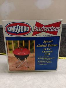 lot 41 image: Kingsford Budweiser 14.5 Inch Charcoal Grill - Retail $75
