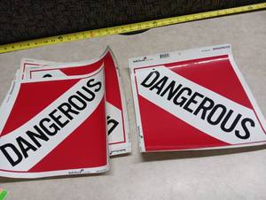 lot 44 image: SafeTruck Dangerous Materials Warning Signs - Lot of 8