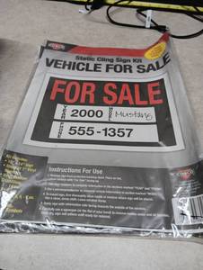 lot 51 image: Cosco Static Cling  Car Sale  Sign Kit - Retail $16