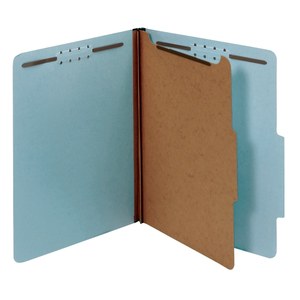 lot 55 image: Office Depot Pressboard Classification Folders With Fasteners  Legal Size  100% Recycled  Light Blue  pk Of 10  OD28777R - Retail $70