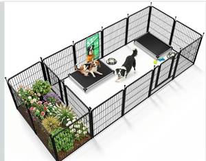 lot 8770 image: FXW Rollick Unleashed Dog Playpen for Indoor, Yard, RV Camping, 32 inch 16 Panels Dog Pen with Connectors (Pack of 2) for Small and Medium Dogs, Black