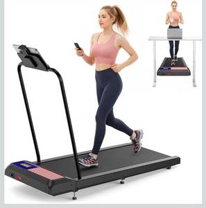 lot 8774 image: Walking Treadmill Pad with 0-5% Incline, 2.5HP Compact Under Desk Treadmill for Home Office, Quiet Small Walking Mat with App Sync, Remote Control, LED Display