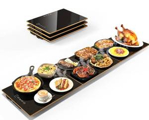 lot 8785 image: Food Warmers for Parties Buffet, 47x12 Assemblable Stackable Electric Warming Tray with 8-Level Temperature Adjustment and 8-Hour Timer, Upgraded Desktop-Protecting Food Warming Mat
