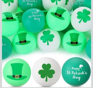 lot 8788 image: Soulchen 24 Pcs St Patricks Day Table Tennis Balls Bulk 40 mm Shamrock Clover Green Hat Table Tennis Ball Novelty Funny Balls Toys Accessories for St Patricks Day Game Birthday Gift Party Decoration