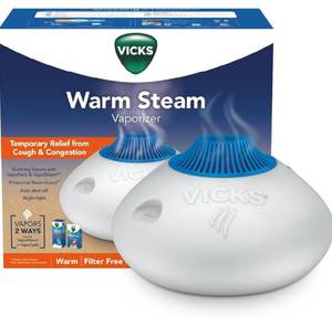 lot 8810 image: Vicks Warm Steam Vaporizer & Humidifier 1.5 Gallon Tank for Small and Medium Rooms, Night Light, Works with VapoPads and VapoSteam
