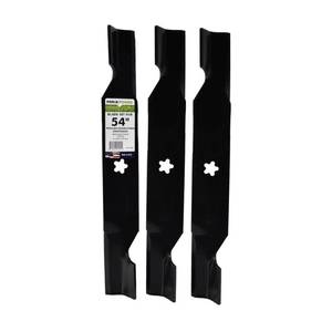 lot 8812 image: 3 Blade Set for Many 54 in. Cut Craftsman, Husqvarna, Poulan Mowers Replaces OEM #s 187256 and 532187256