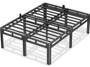 lot 8825 image: NKZ 24 Inch Full Size Bed Frame, Metal Bed Frame & Box Spring 2 in 1 Platform with Round Corner Legs, 4000Lbs Heavy Duty Metal Frame, Mattress Slide Stopper, Headboard Hole, Noise-Free, Easy Assembly