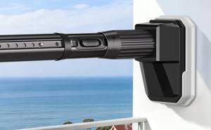 lot 8834 image: FADOTY Tension Curtain Rods No Drilling, Extra Long Tension Rod 41-139 Inch, Heavy Duty Shower Curtain Rod for Outdoor Patio Bathroom Windows Room Divider, Adjustable, Anti-Slip, No Rust, Black