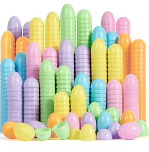 lot 8854 image: JOYIN 3.15 Pastel Easter Eggs, 200PCS Large Plastic Eggs, Empty Colorful Fillable Eggshells for Easter Hunt, Party Favor, Basket Stuffers Filler, Classroom Prize Supplies