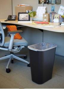 lot 8879 image: Rubbermaid Commercial Products 41QT10.25 GAL Wastebasket Trash Container, for HomeOfficeUnder Desk, Black
