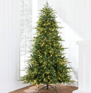 lot 8886 image: Best Choice Products Full Aspen Christmas Tree, 6ft Pre-lit Realistic Noble Fir w 450 Glowing Micro LED Lights, 2-in-1 White & Multicolor