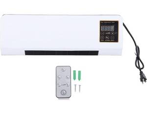 LiebeWH Wall Mounted Space Heater and Cooler 1800W Smart Thermostat with Remote Indoor Mount Vertical Oscillation Adjustable Temperature (US Plug 110V)