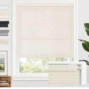 lot 8896 image: No Tools No Drill Cordless Cellular Shades Blinds for Indoor Windows, Light Filtering Thermal Insulated Honeycomb Window Blinds Shades for Living Room Bedroom, 36.5 W x 64 H, Beige