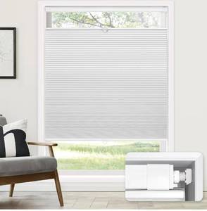 lot 8903 image: LazBlinds No Tools No Drill Cordless Cellular Shades, Top Down Bottom Up (TDBU) Honeycomb Shades for Home, Blackout Light Blocking Thermal Insulation Blinds for Windows, 55 W x 64 H, White