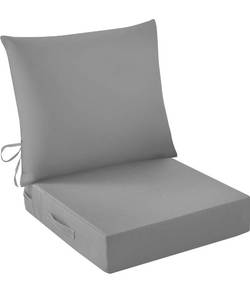 lot 8910 image: IASEAHK Outdoor Seat Cushion Set, Waterproof & Fade Resistant Patio Chair Cushions, Outdoors Cushion for Patio Furniture, 24 x 24 x 5.75 Inch, Outdoor Couch Cushions with Handle and Ties, Grey