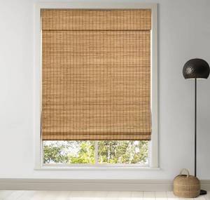 lot 8915 image: LazBlinds Cordless Bamboo Roman Shades, Privacy Blinds for Interior Windows, Room Darkening Roll Up Bamboo Blinds for Home & Patio, 30 W x 64 H, Highfield Teak