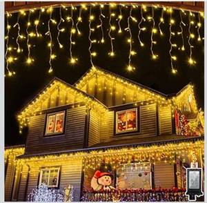 lot 8921 image: (834)1620LED 164ft Christmas Lights, 360Drops 12 Modes Warm White Christmas String Lights Outdoor Dimmable, Waterproof Christmas Decoration Fairy Lights with Timer for Indoor Eaves Party Patio Window Fence