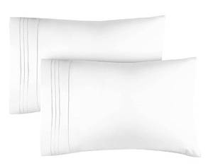 lot 8922 image: King Pillow Cases Set of 2 - Ultra Soft Hotel Quality Pillowcase Covers - Comfy, Cozy & Wrinkle Free - Shrinkage, Stain and Fade Resistant - Machine Washable Pillow Protectors - 2 Piece Set - White